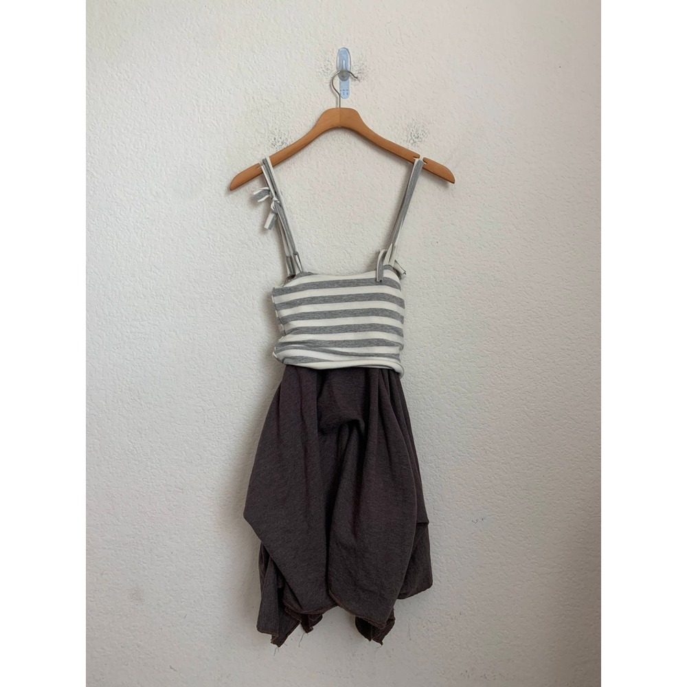 Neve Hawk Gray Striped asymmetrical tank dress Girls Size 12‎